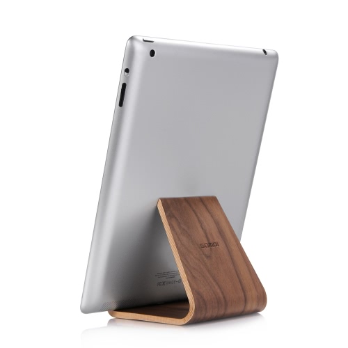 Samdi nuez Teléfono de madera del sostenedor del soporte de la tableta estación del muelle de la horquilla para el iPhone borde 7 Plus Mini iPad Aire Samsung S7 material ecológico con estilo antideslizante portátil ligero durable