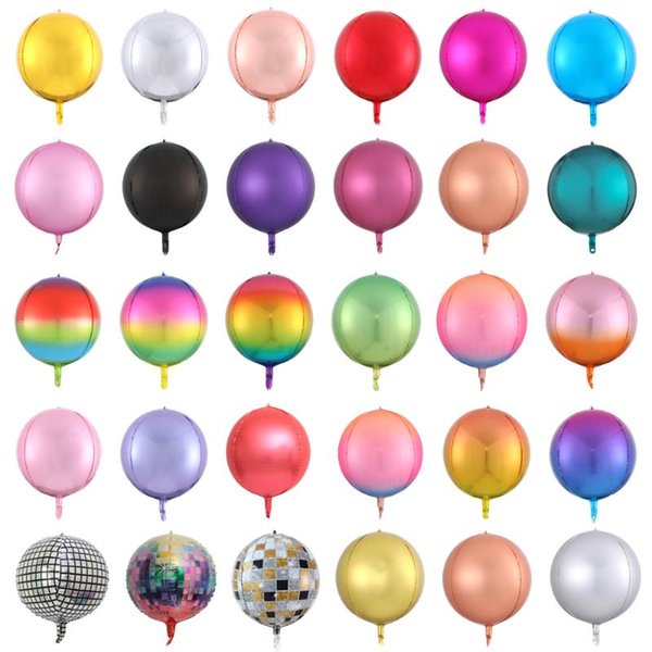 Party Decoration 3pcs 22inch Rose Gold 4D Round Foil Balloons Gradient Color Metallic Wedding Birthday Decorations Helium Globos