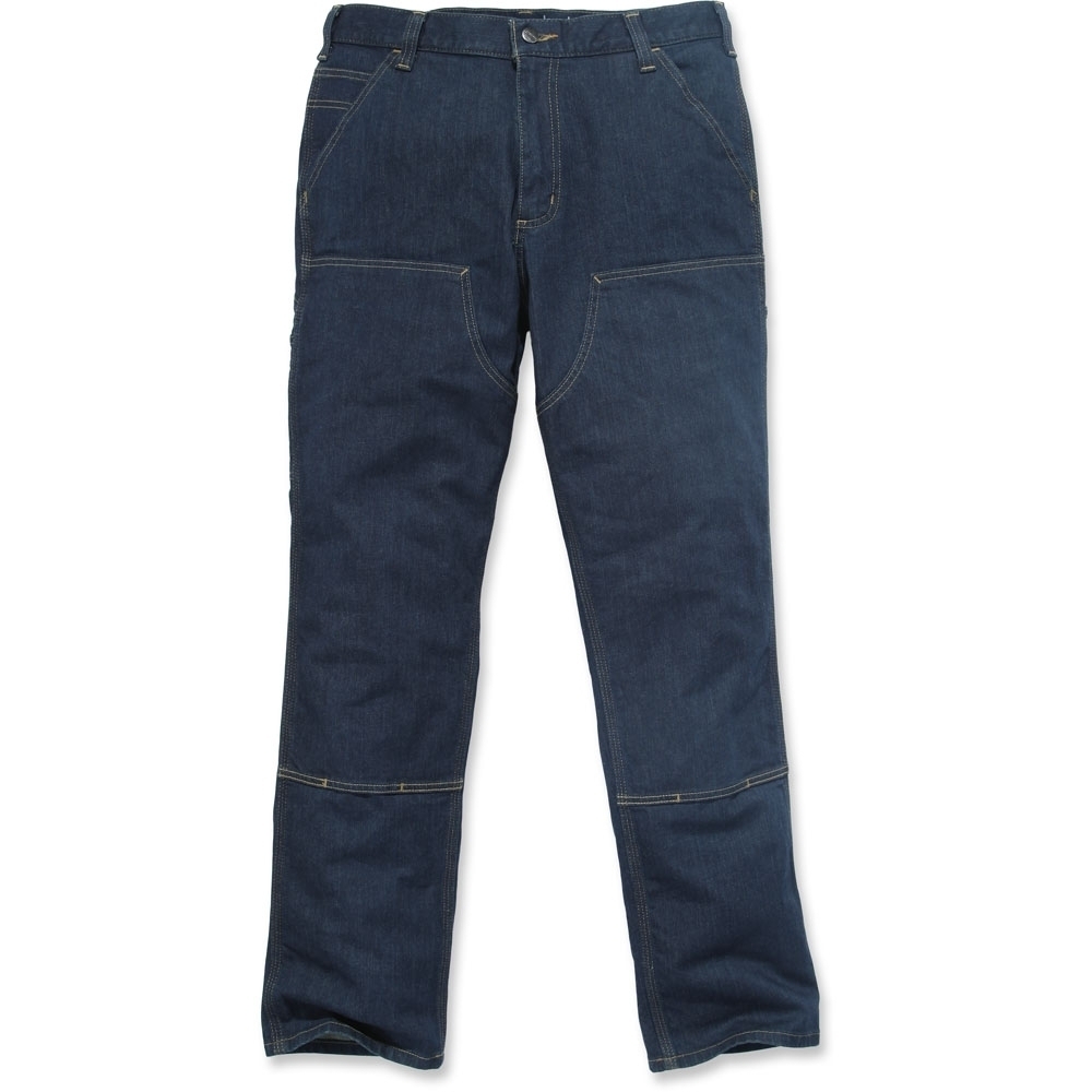 Carhartt Mens Double Front Relaxed Fit Denim Dungaree Jeans Waist 42' (107cm)  Inside Leg 30' (76cm)