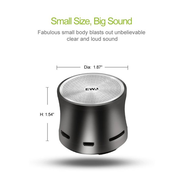 EWA A109 Mini Bluetooth Speaker High-Def Sound Remote Shutter-Take TF Card Player Wireless Metal Portable Speaker
