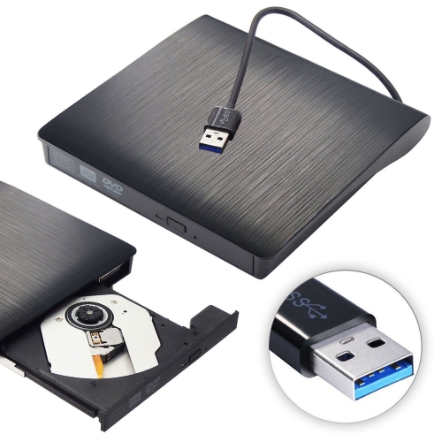 USB 3.0 Portable Ultra Slim External CD-RW DVD-RW CD DVD ROM Player Drive Rewriter Burner
