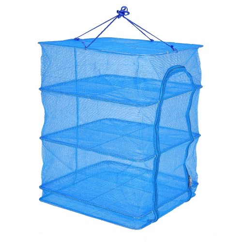 45 * 45 * 65cm Folding 4 Layers Fish Mesh Hanging Drying Net Food Dehydrator Fish Vegetable Dryer Net Drying Rack