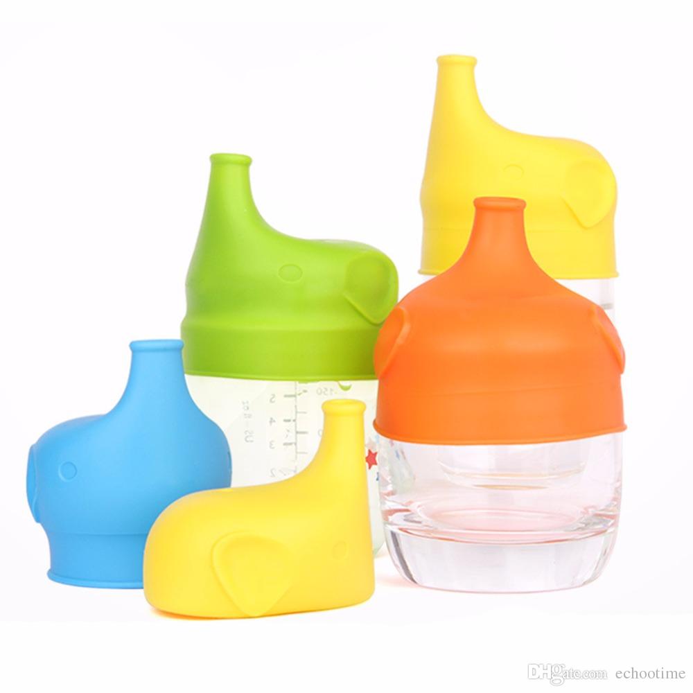 New Arrival Silicone Sippy Lids for baby drinking Silicone Sippy Lids Make Most Cups Sippy Leak Proof elephant design Anti-overflow cup lid