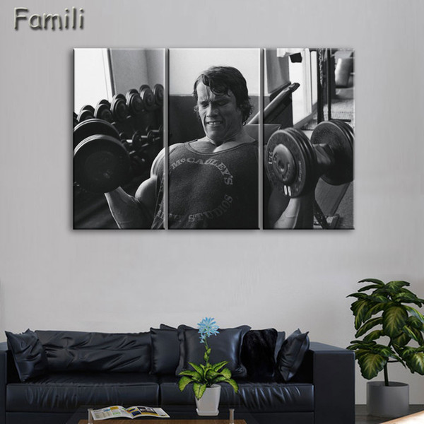 3pcs superstar fitness bodybuilding poster fabric silk black and white poster print great pictures on the wall