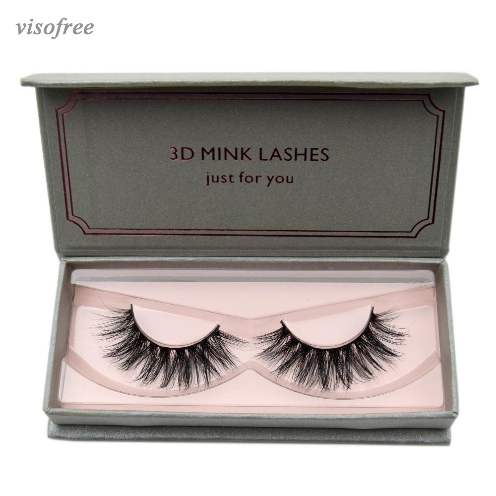 Visofree Natural Long Mink Eyelashes 1 pair 3D False Eyelashes Full Volume Mink Lashes Lightweight Soft Lashes Eyelash Extension
