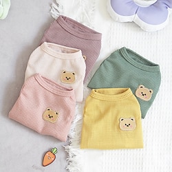 Dog Cat Vest Bear Adorable Stylish Ordinary Casual Daily Outdoor Casual Daily Dog Clothes Puppy Clothes Dog Outfits Soft Yellow Pink Purple Costume for Girl and Boy Dog Cotton S M L XL XXL Lightinthebox