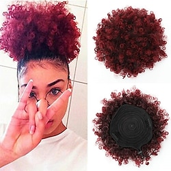Drawstring Ponytail Afro Puff Drawstring Ponytail For Black Women  High Puff Drawstring Short Ponytail Bun For Short Natural Hair  Afro Kinky Curly Ponytail Hairpieces With Clip In Color Lightinthebox