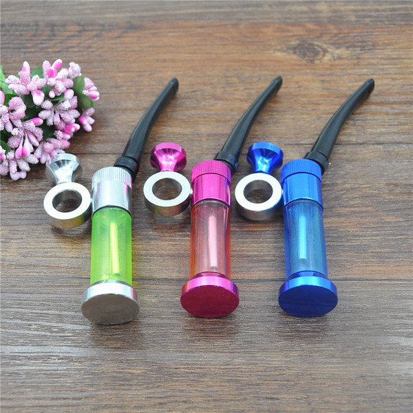 Wholesale-1 pc water pipe metal smoking pipe snuff snorter wood pipe ceramic pipe cleaners tools holder