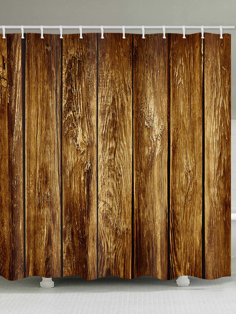 Vintage Wood Board Print Shower Curtain