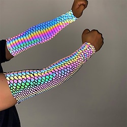 Colorful Reflective Sleeves Outdoor Sports Cycling Sunscreen Arm Sleeves Basketball Running Elbow Pads Lightinthebox