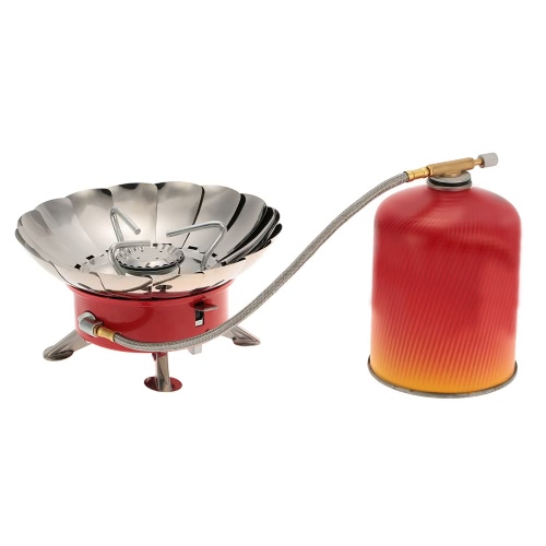 Outdoor Portable Retracted Windproof Camping Backpacking Gas Stove Camping Equipment for Flat Butane Gas Cartridge
