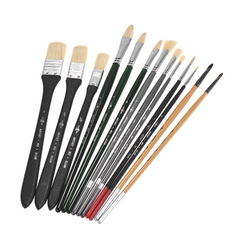 13pcs Paint Brush Set Watercolor Acrylic Oil Painting Brushes with Bag for Students Art Supplies