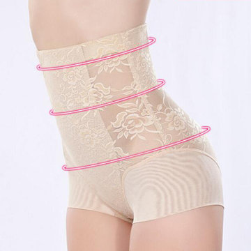 Sexy Lace High Waist Slimming Abdomen Hip-lifting Stretchy Shapewear For Women
