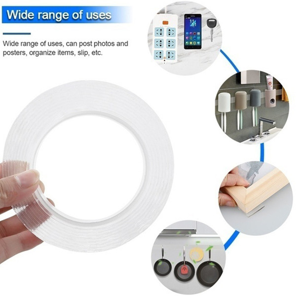 seamless tape 1m/3.0m/5m washable reusable invisible adhesive adhesive tape transparent mobile phone home garden key