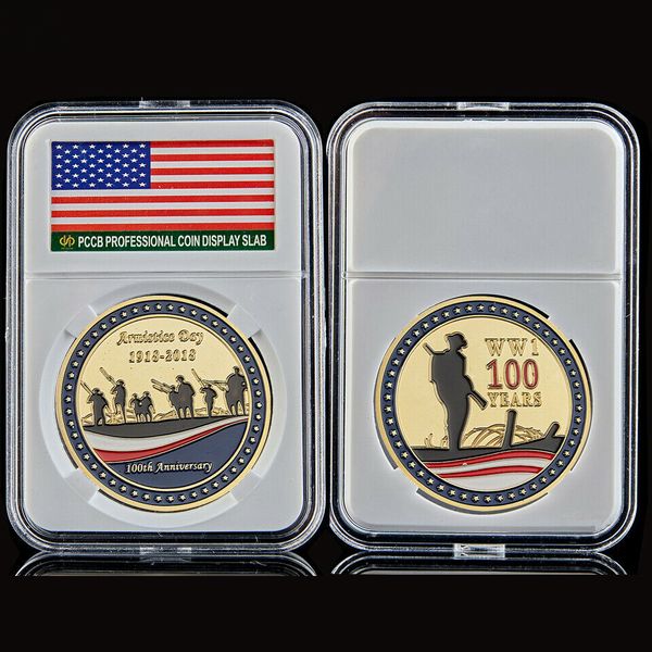 USA Challenge Gold Plated Coin Craft 100th Anniverdary Great Seal Collectible Badge W/Pccb Box