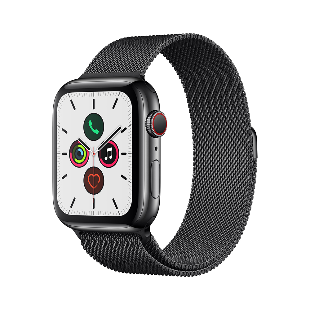 APPLE Watch Series 5 GPS + Cellular 40mm Space Black Stainless Steel Case with Space Black Milanese Loop (MWX92FD/A)