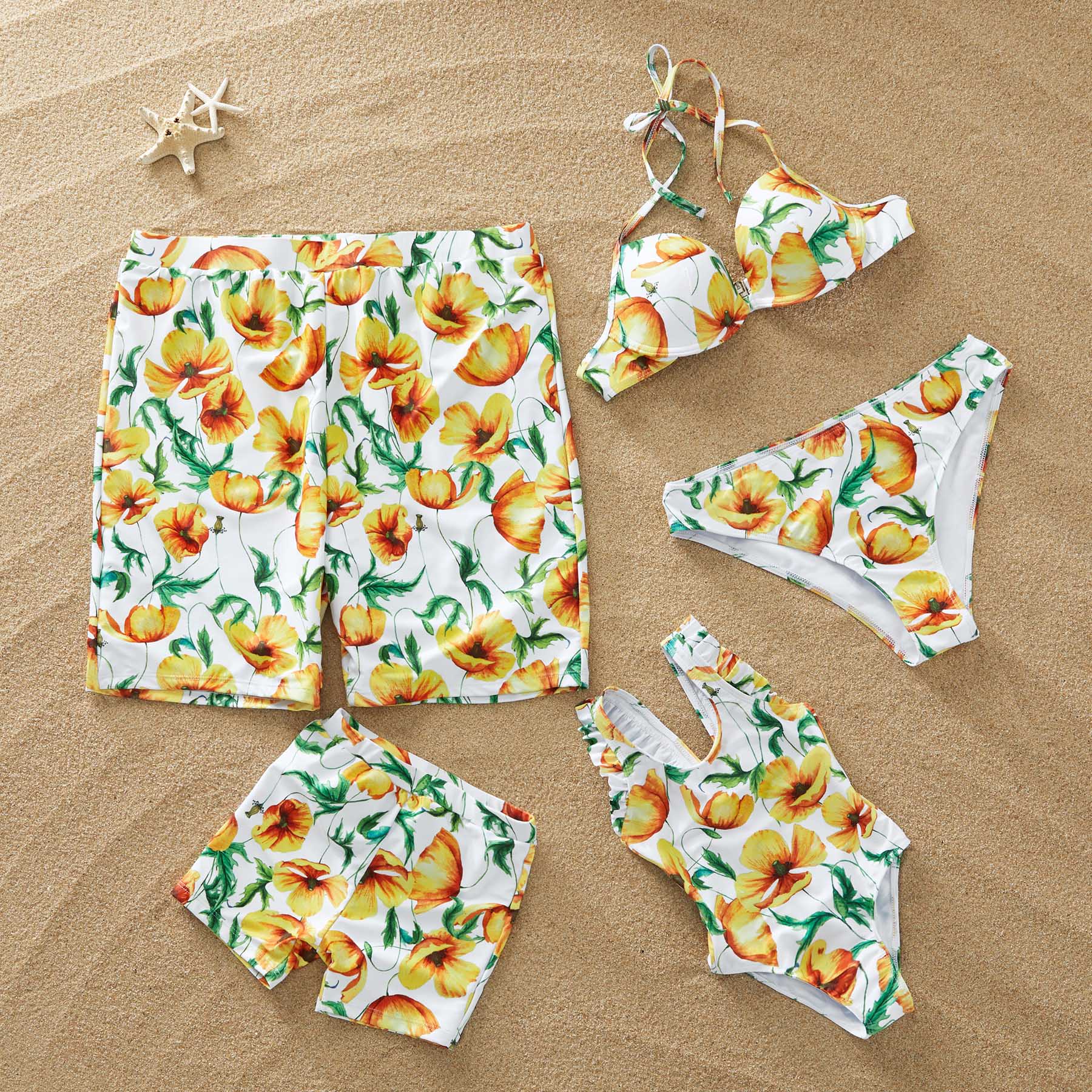 Buttercup Print Family Swimsuits