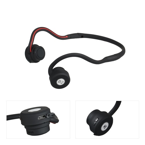 Open Ear Wireless Bone Conduction Headphones BT Foldable Sweatproof Headset Safe Sports Earphones with Mic Volume Control for Driver Cyclist Runner Elder
