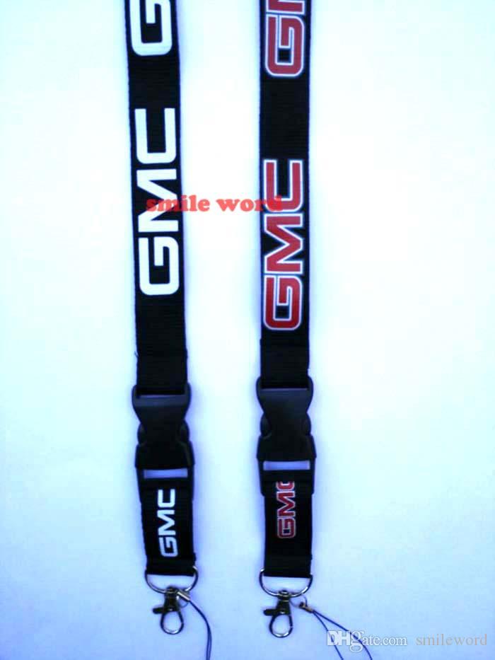 New! 10PCS GMC CAR Lanyard Keychain Key Chain ID Badge cell phone holder Neck Strap black,red and black,white.