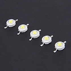 zdm 5pc 3w 200-230 lm lámpara de alta potencia blanca 6000-6500k led fuente de luz de perlas destacando led (dc 3.0-3.6v 0.6a)