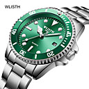 Homens Relógios de aço Quartzo Aço Inoxidável Preta / Branco / Prata 30 m Impermeável Calendário Noctilucente Analógico Casual Fashion - Preto Verde Azul Um ano Ciclo de Vida da Bateria
