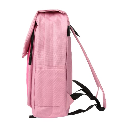 Women Canvas Backpack Contrast Color Large Capacity Zipper Cover Adjustable Strap Laptop Bag Casual School Travel Bag