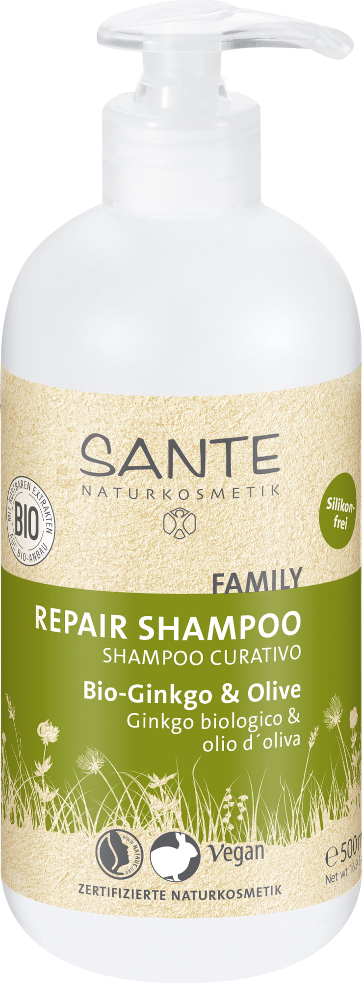Family Repair Shampoo Organic Ginkgo & Olive - 500 ml