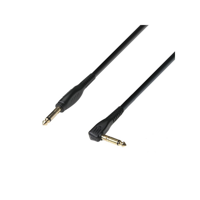 Adam Hall Cables 3 Star Serie - Instrumentenkabel 6,3 mm Klinke mono auf 6,3 mm Winkelklinke mono 6 m