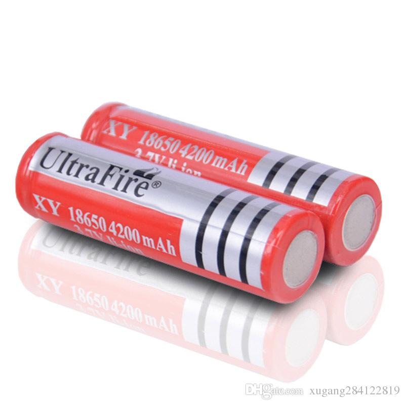 UltraFire 18650 3.7V Rechargeable Li-ion Battery 4200mAh Torch Light Red Rechargeable Battery for LED Flashlight