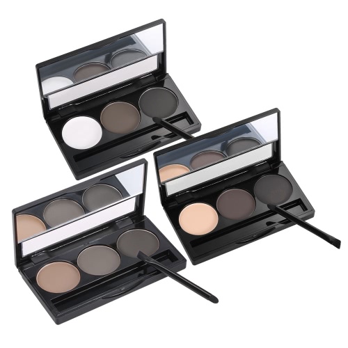 Focallure Eyebrow Powder 3 Colors Brow Palette Woman Eyebrow Makeup Professional Cosmetic Tool With Brush & Mirror 1#