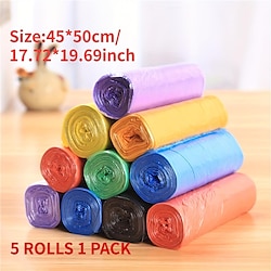 5 Rolls/pack Total 75pcs 4 Gallon Bathroom Small Trash Bag, Disposable Thin Trash Bag, Pouch Kitchen Storage Small Garbage Bags, Plastic Bag For Bathroom Kitchen Office Restaurant Cleaning Lightinthebox