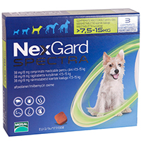 Nexgard Spectra Tab Medium Dog 16.5-33 Lbs Green 6 Pack
