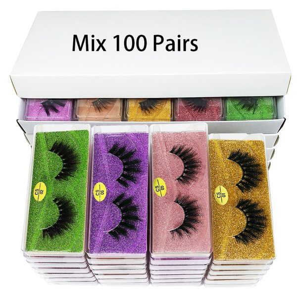 Mink Eyelashes Wholesale 30/50/100 Pairs 3D Mink Lashes Natural False Eyelashes Pack Vendors Makeup Fake Eyelashes Bulk Items