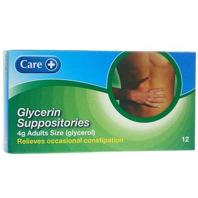 Care Glycerin Suppositories 4g Adult 12s