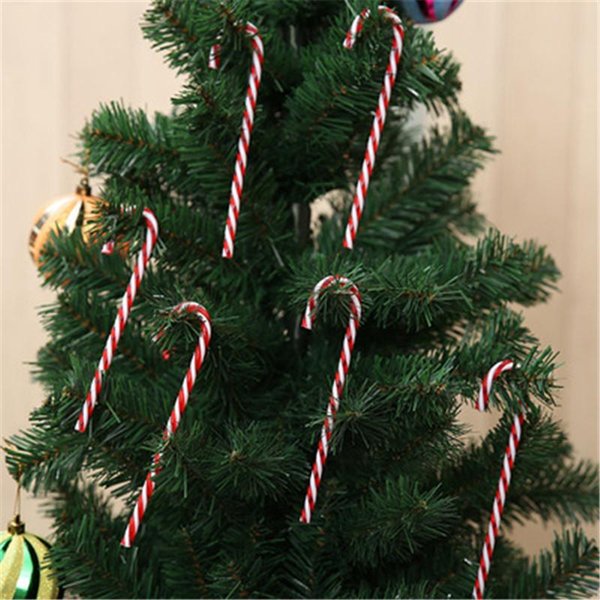 Christmas Decorations 6Pcs Acrylic Candy Cane Festive Colorful Crutches Gift Year Xmas Pendant