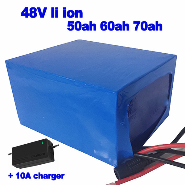 li ion 48V 50ah 60ah 70ah Lithium lipo Battery Pack for E-Bike scooter off-road bike tricycle forklift UPS AGV EV + 10A Charger
