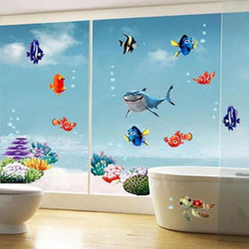 Colorful Underwater World Wall Sticker Living Room Creative Decal