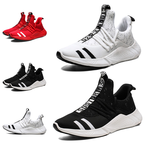 Non Brand women mens running shoes Black White Red Winter jogging shoes trainers sport sneakers Homemade brand Made in China size 39-44