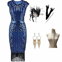 The Great Gatsby Roaring 20s 1920s Cocktail Dress Vintage Dress Flapper Dress Outfits Masquerade Prom Dress Halloween Costumes Prom Dresses Women's Tassel Fringe Costume Vintage Cosplay Party Prom Lightinthebox
