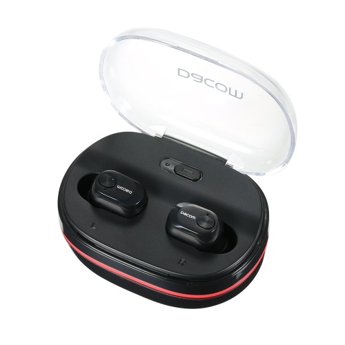 Dacom K6H TWS Bluetooth 4.2 Wireless Earbuds Mini In-Ear Earphone Stereo with Built-in HD Microphone Mic and Portable Charging Case for iOS Android Windows Black