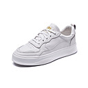 Women's Sneakers Flat Heel Round Toe Casual Daily Solid Colored Leather White