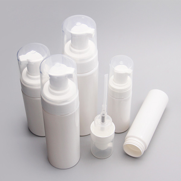 50/80/100ml Foam Bottle With Foaming Soap Pump Liquid Container clear white Plastic Cosmetic Bottles Travel 20pc/lot