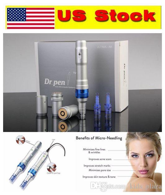 US Stock! Best microneedling pen derma roller pen Rechargeable Derma Microneedle Dr. Pen ULTIMA A6 with needle cartridges for scar removal