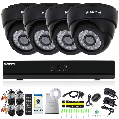KKmoon® 4CH canal complet AHD 1080N / 720P 800TVL surveillance CCTV système de sécurité DVR