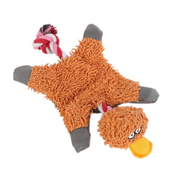 Newest Arrive 32*19cm Pet Supply Cute Papa Duck Plush Dog Toy With Rope Mop Velvet Sound Toys For Dogs