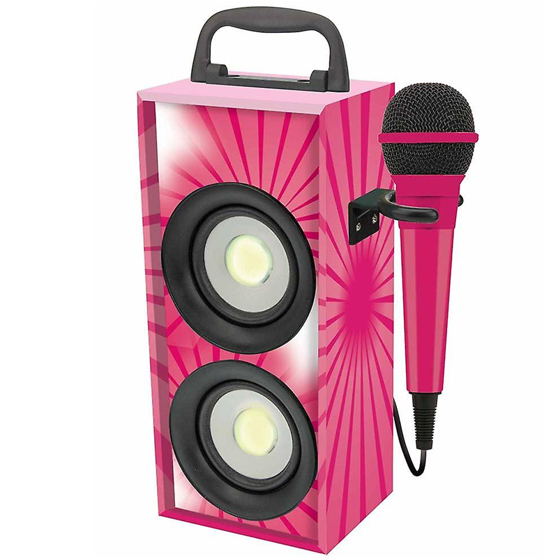 Lexibook iParty Mini Bluetooth Karaoke Tower with Microphone - Pink