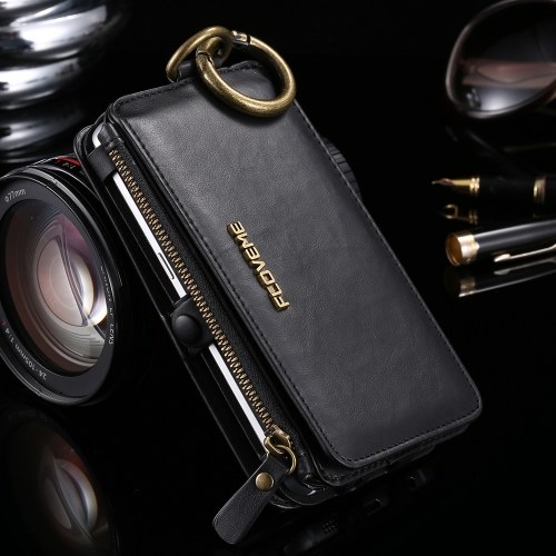 FLOVEME Universal PU Leather Wallet Phone Case Protective Leather Case for iPhone 6/7/8 Detachable Shell with Stand Card Holders