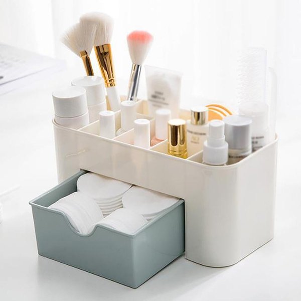 Storage Boxes & Bins Cosmetic Box Plastic Makeup Jewelry Organizer With Drawer Saving Space Desktop