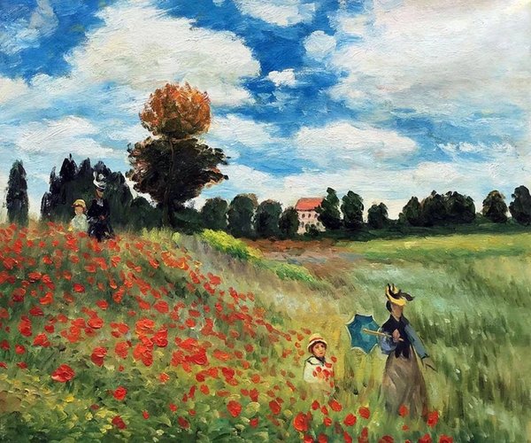 Landscape Decoration Oil Paintings on Canvas Poppy Field in Argenteuil by Claude Monet Famous Artwork Reproductions Hand Painted Wall Art for Home Room Decor