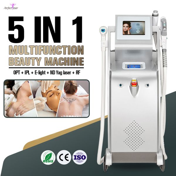 New Arrival Ipl Hair Removal Machine 5 Technoligies In One Decive Opt Elight Ndyag Laser Elight Ice Cooling Hair Remover